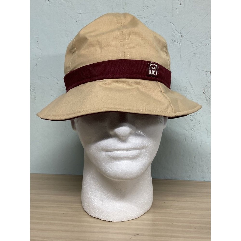 Vintage 1980s Etienne Aigner Tan Cloche Rain Hat Bucket Safari Hat Size S USA